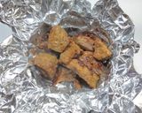 角切り牛肉と春菊の中華風スパイス焼き作り方5写真