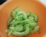 ゴーヤとみょうがとハムのかき揚げ作り方1写真