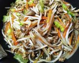 もやし甘酢あんかけ大盛り焼きそば作り方3写真