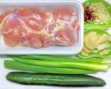 鶏もも肉でふーみんママ風のバンバンジー作り方1写真