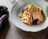 黒酢香る♪秋野菜の揚げ焼きサラダパスタ作り方9写真