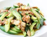 カレー風味良い【豚とキュウリのカレー炒め作り方5写真