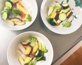根菜茄子きな粉ガパオライス味温野菜サラダ作り方8写真