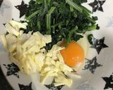 レンジで簡単。ほうれん草のチーズ卵とじ作り方1写真