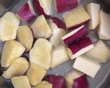 無水鍋フライパンで大学芋作り方1写真