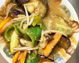 レンジ肉無チクワきな粉カルボ味野菜炒め作り方18写真