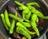 茄子&万願寺唐辛子と手羽の煮物作り方4写真