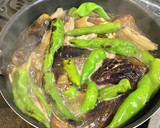 茄子＆万願寺唐辛子と手羽の煮物作り方6写真