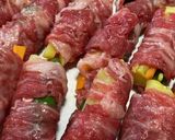 柔らか牛肉巻きロール焼き　麺つゆ★簡単作り方5写真