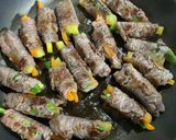 柔らか牛肉巻きロール焼き　麺つゆ★簡単作り方7写真