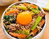 合い挽き肉で♩ワンパンそぼろビビンバ丼作り方4写真