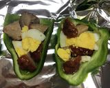 肉団子リメイク★ピーマンの肉詰チーズ焼き作り方6写真