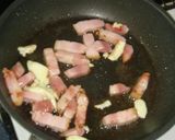 ベーコンと椎茸のオリガリバタパスタ作り方4写真