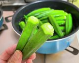 ☆オクラのハンバーグ巻き作り方1写真