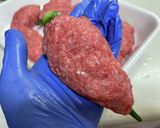 ☆オクラのハンバーグ巻き作り方4写真