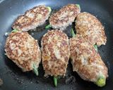 ☆オクラのハンバーグ巻き作り方6写真