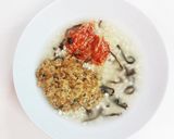 押し麦のリゾット 納豆キムチのせ作り方4写真