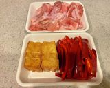 手羽元とパプリカのトマト煮(厚揚げ入り)作り方1写真