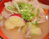 鮭とさつまいもの具沢山お味噌汁作り方9写真