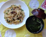 あさりの佃煮と小松菜のチャーハン♪作り方5写真