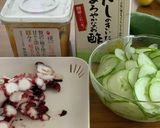 胡瓜とタコの酢味噌和え作り方1写真
