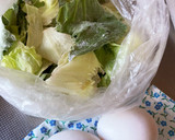 スピード料理.レタスと卵でふわふわ炒め作り方1写真