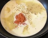市販のパスタソースで明太子カルボナーラ作り方3写真