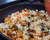 秋の味覚!キノコと鮭のピラフ作り方10写真