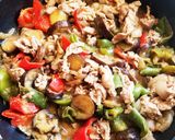 なすとぼたんこしょうと豚ももの味噌炒め作り方4写真