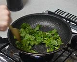 ほうれん草チーズバター卵かけご飯作り方3写真