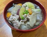 温まる♪冬の味覚でほっこり豚汁（みそ汁）作り方7写真