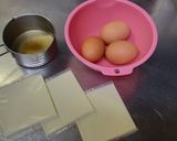 焦がしチーズでコーティングした卵焼き作り方2写真