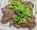 ねぎ乗せ牛タンスライス作り方3写真