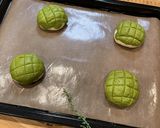 焼き上がりが秋を感じる抹茶のメロンパン作り方10写真