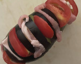 野菜の旨み！ナスとトマトのハサミ焼き作り方3写真
