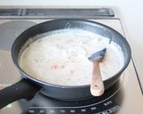 鮭フレークとほうれん草のクリームパスタ作り方4写真