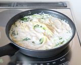 鮭フレークとほうれん草のクリームパスタ作り方5写真
