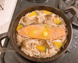 鮭ときのこの炊き込みご飯作り方8写真