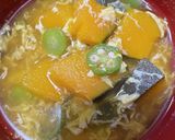 オクラとカボチャのコンソメ卵スープ♪作り方6写真
