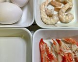 カニカマと冷凍エビの天津飯。簡単!作り方1写真