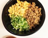 簡単★鶏そぼろ三色丼作り方6写真