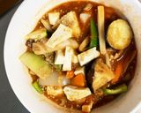 レンジ肉無豆腐簡単ケチャップ煮味野菜炒め作り方15写真