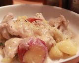 鶏ムネ肉と舞茸とさつまいもの豆乳シチュー作り方15写真