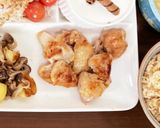 朝食❀鶏肉と秋を感じるキノコプレート 案作り方1写真