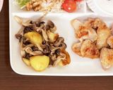 朝食❀鶏肉と秋を感じるキノコプレート 案作り方2写真