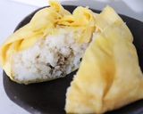 美味♪薄焼き卵で包む♪ちりめん山椒むすび作り方5写真