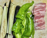 茄子と万願寺唐辛子の焼きうどん作り方1写真