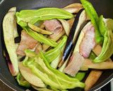 茄子と万願寺唐辛子の焼きうどん作り方2写真