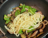 茄子と万願寺唐辛子の焼きうどん作り方4写真