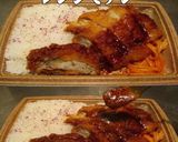 美味ドレ蜂蜜マスタードデミチキンカツ弁当作り方1写真